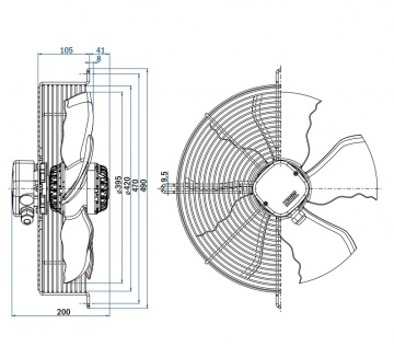 Ventilator axial Hidria R11R-40LPS-4M-5150 (400 mm)